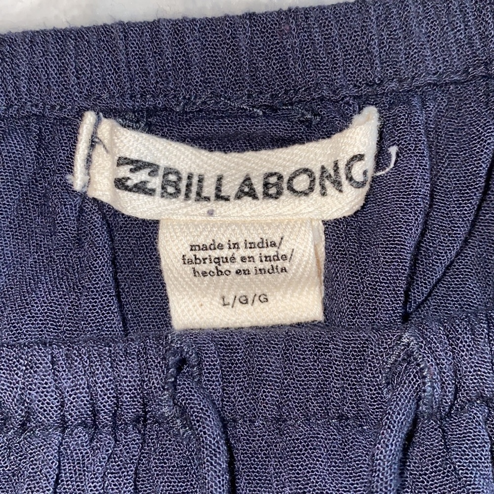 BILLABONG Light It Up Blue Floral Raglan Sleeves Crop Top Size Large - Picture 8 of 16